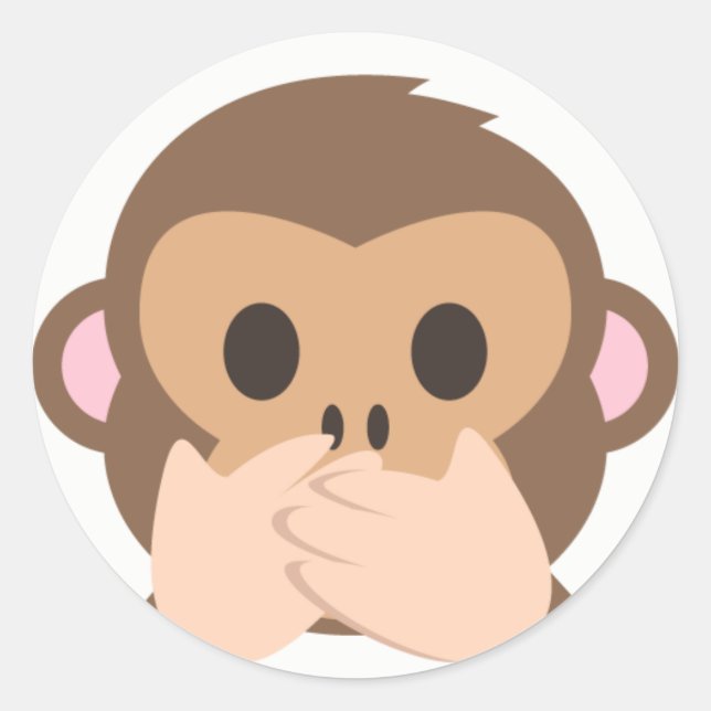 Sticker Rond Emoji singe non malin (Devant)