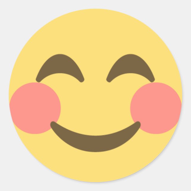 Sticker Rond Emoji souriant mignon (Devant)