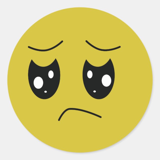 Sticker Rond émoticône malheureux (Devant)