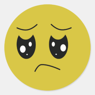 Sticker Rond émoticône malheureux