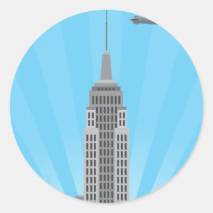 Sticker Rond Empire State Building (Histoire simple)