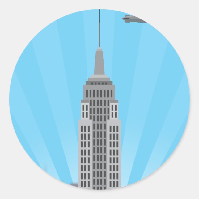 Sticker Rond Empire State Building (Histoire simple) (Devant)