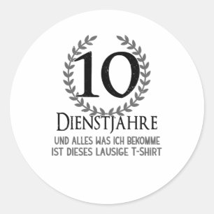 Sticker Rond Employés 10 ans Société Anniversaire de l'entrepri