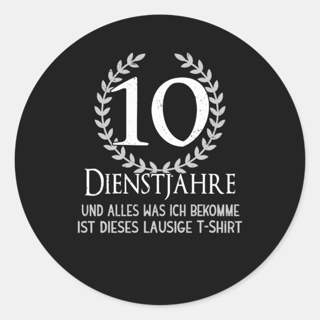 Sticker Rond Employés 10 ans Société Célébration (Devant)