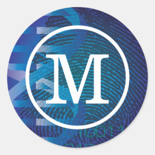 Sticker Rond Empreinte ADN Monogramme