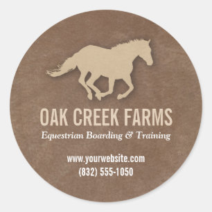 Sticker Rond Empreinte Cheval en cuir