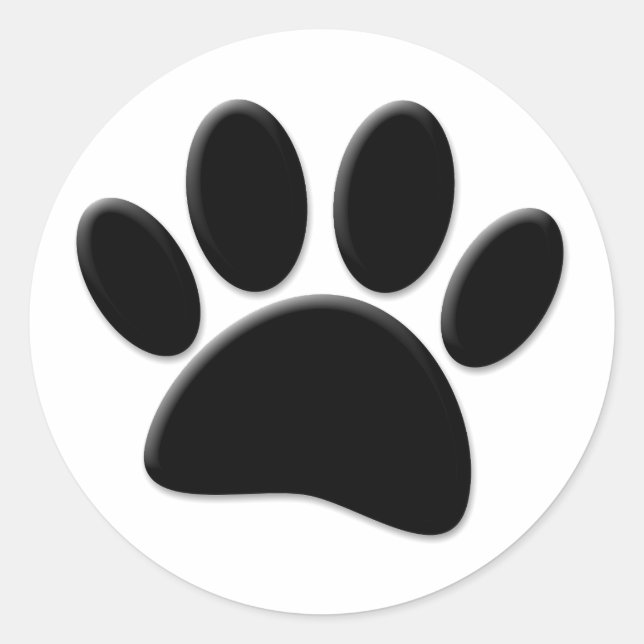 Sticker Rond Empreinte de chien (Devant)