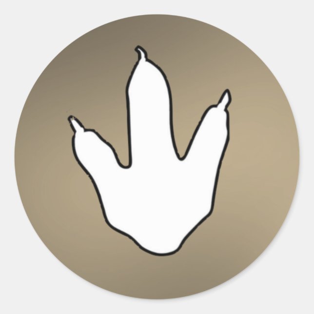 Sticker Rond Empreinte de dinosaure (Devant)