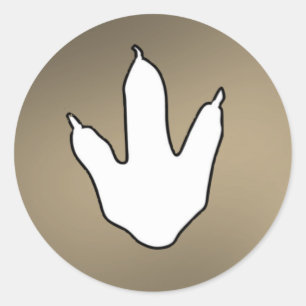 Sticker Rond Empreinte de dinosaure