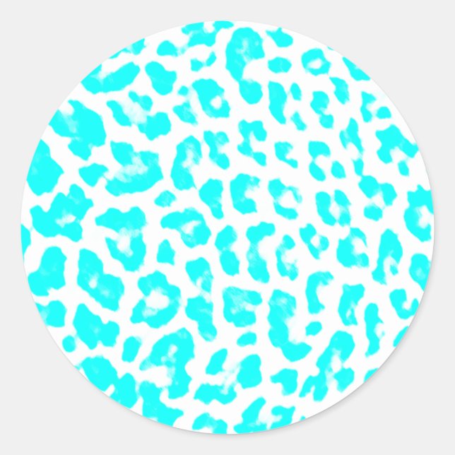 Sticker Rond Empreinte de léopard bleu Lite (Devant)