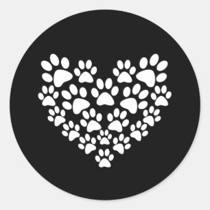 Sticker Rond Empreinte de patte blanc mignon