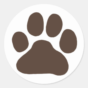 Sticker Rond Empreinte de patte Chien de Chien de Chien de Chie