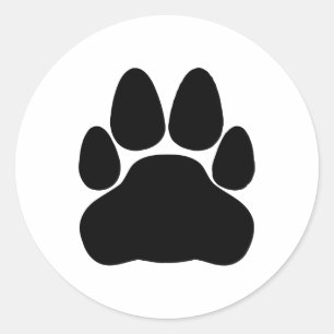 Sticker Rond Empreinte de patte de chat noir