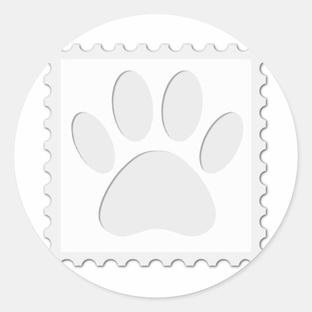 Sticker Rond Empreinte de patte de chien coupé (Devant)