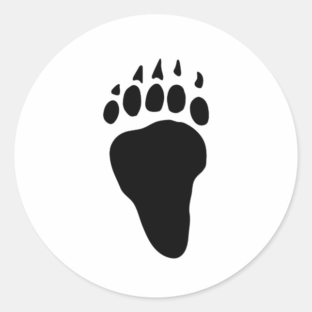 Sticker Rond Empreinte de patte de l'ours Silhouette (Devant)