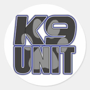 Sticker Rond Empreinte de patte de l'unité K9 de la police