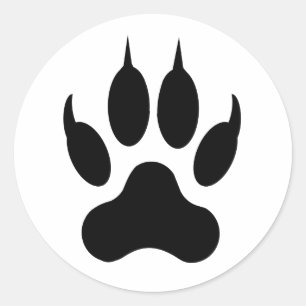 Sticker Rond Empreinte de patte de tigre