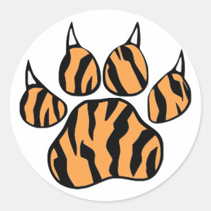 Sticker Rond Empreinte de patte de tigre