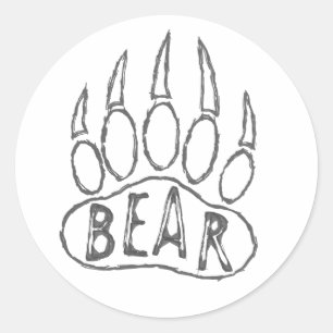 Sticker Rond Empreinte de patte d'ours