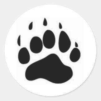 Sticker Rond Empreinte de patte d'ours