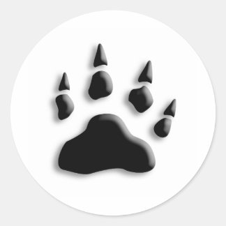 Sticker Rond Empreinte de patte d'ours polaire