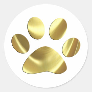 Sticker Rond Empreinte de patte Gold Cat