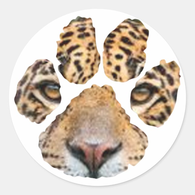 Sticker Rond Empreinte de patte Jaguar génial (Devant)