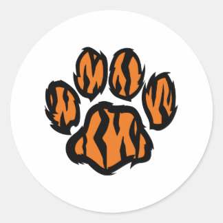STICKER ROND EMPREINTE DE PATTE TIGER