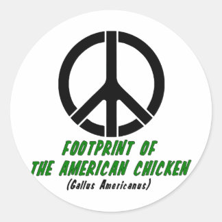 Sticker Rond Empreinte du poulet américain (Style 2)