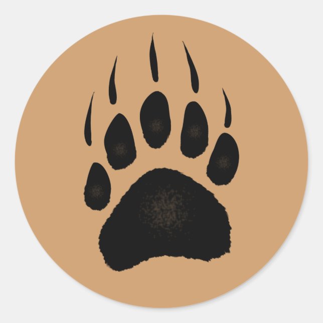 Sticker Rond Empreinte grizzly (Devant)