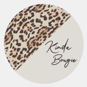 Sticker Rond Empreinte Leopard Beige Kinda Bougie