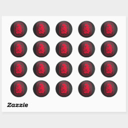 Sticker Rond Empreinte rouge