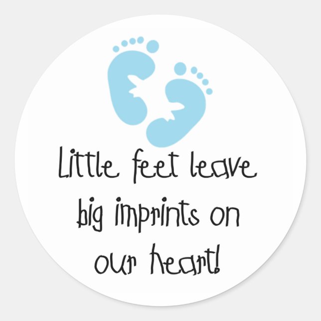 Sticker Rond Empreintes bleues (Devant)
