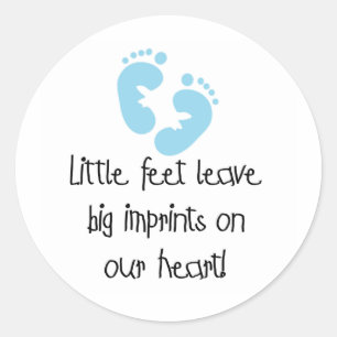 Sticker Rond Empreintes Bleues Petits Pieds Grandes Imprimantes