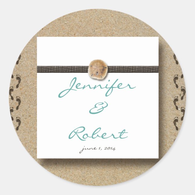 Sticker Rond Empreintes dans le joint d'enveloppe de sable (Devant)