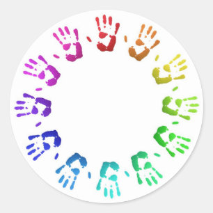Sticker Rond Empreintes de couleur