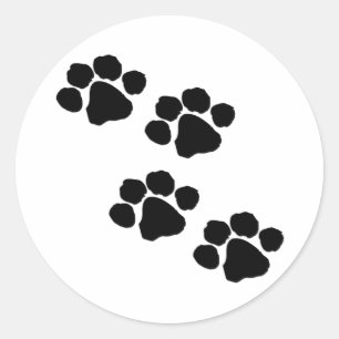Sticker Rond Empreintes de pattes