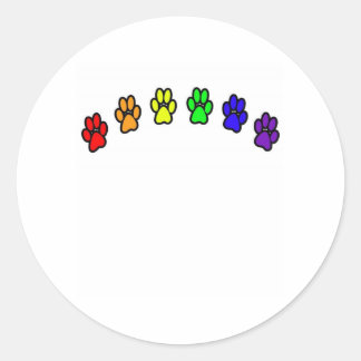 Sticker Rond Empreintes Rainbow