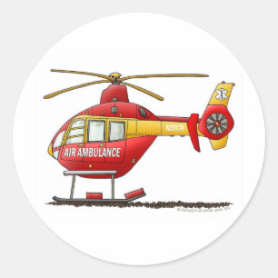 Sticker Rond EMS EMT Secourt Médicale Helicopter Ambulance