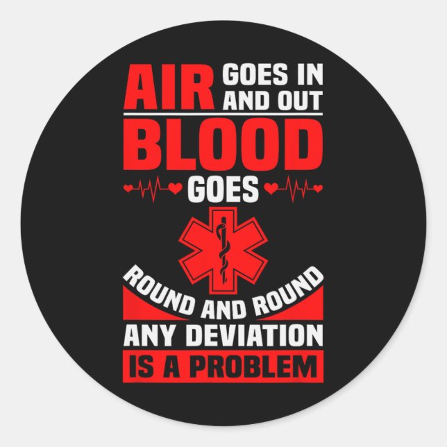 Sticker Rond Ems Infirmière Devis Ambulance Pilote Emt Paramètr (Devant)