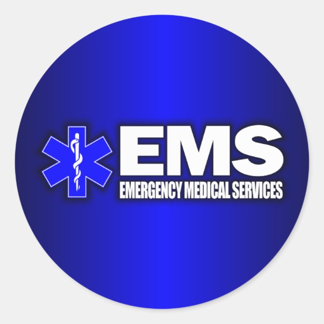 Sticker Rond EMS - Services Médicales d'urgence (Devant)