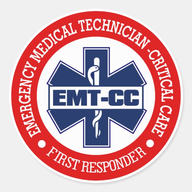 Sticker Rond EMT-CC (soins techniques Médicales d'urgence - soi (Devant)