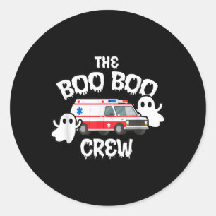Sticker Rond EMT Paramedic EMS Boo Boo Crew Ambulance Ghost Hal