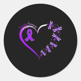 Sticker Rond En Août, Nous Portons Violet Overdose Sensibilisat