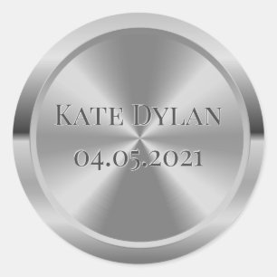 Sticker rond en argent gravé sur mesure