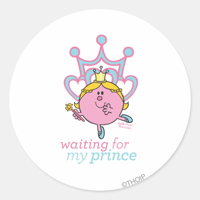 Sticker Rond En Attendant Mon Prince (Devant)