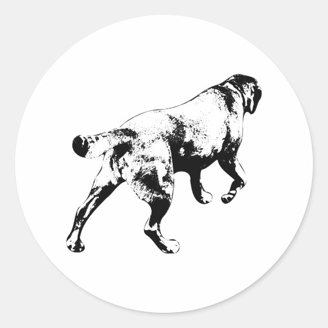 Sticker Rond En avant, chien d'octobre (Devant)