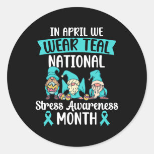 Sticker Rond En Avril Nous Portons Turquoise National Stress Aw