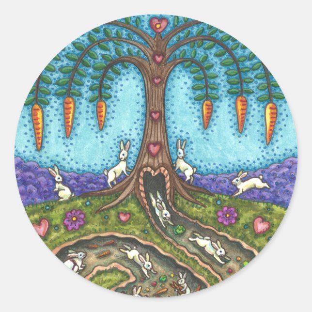 STICKER ROND EN BAS DU TROU DE RABBIT, CARROT WILLOE TREE FOLK  (Devant)