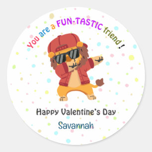 Sticker Rond En classe Saint-Valentin